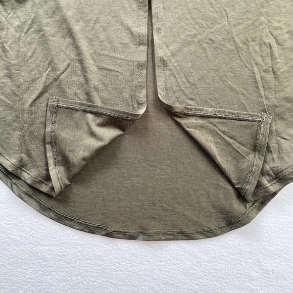 Lululemon Dark Olive Open Up Tie Back Tee size 4 - Picture 11 of 13